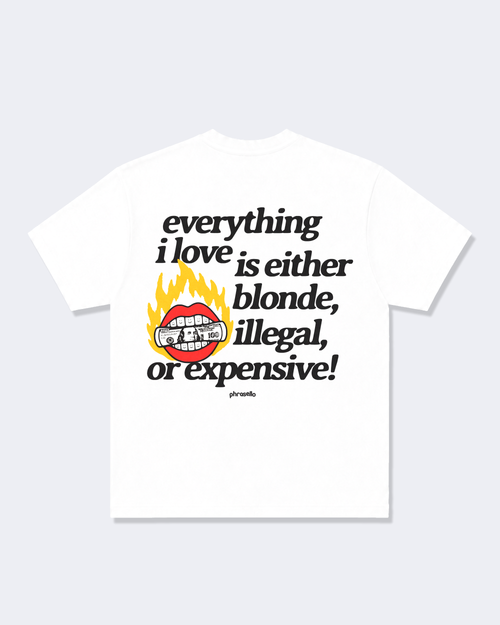 Everything I Love is Either Blonde, Illegal, or Expensive with Graphic Tee Shirt